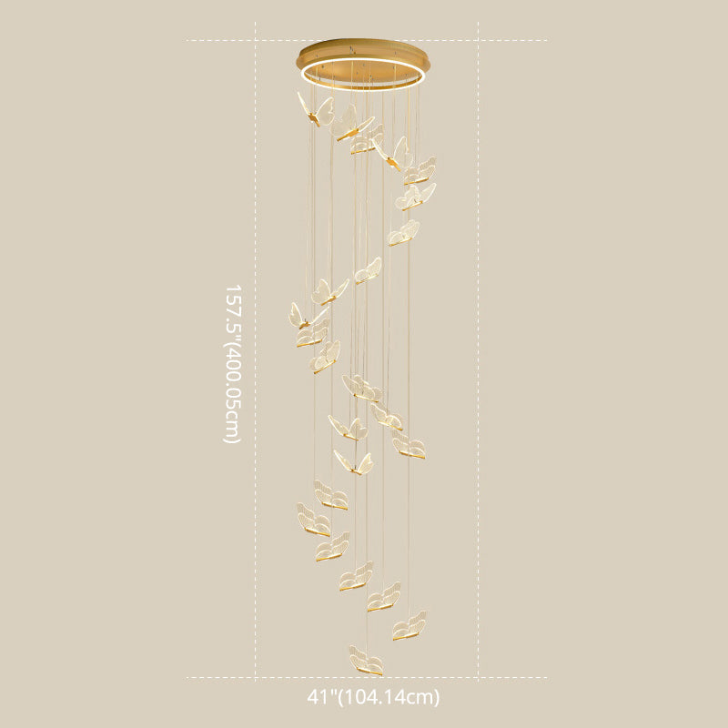 Shiny Spiral Hanging Lamp Gold | Lighting | LED | acrylic/metal | Premium Lighting Solution