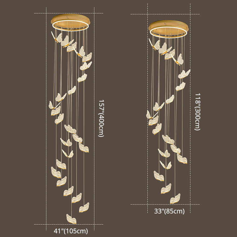 Shiny Spiral Hanging Lamp Gold | Lighting | LED | acrylic/metal | Premium Lighting Solution