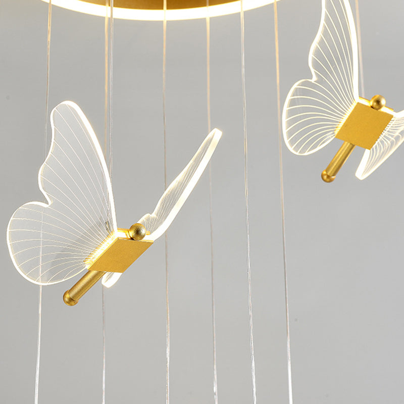 Shiny Spiral Hanging Lamp Gold | Lighting | LED | acrylic/metal | Premium Lighting Solution