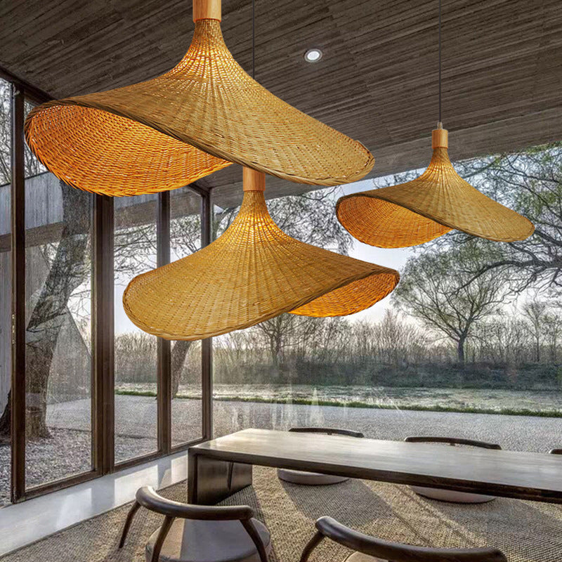 Beige Wicker Hanging Lamp Asian | Lighting | LED | 110V-120V | Premium Lighting Solution