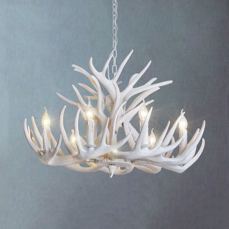 AntlerGlow White Antler Chandelier Rustic | Ceiling Light | LED | 110V-120V | Modern Ceiling Lighting
