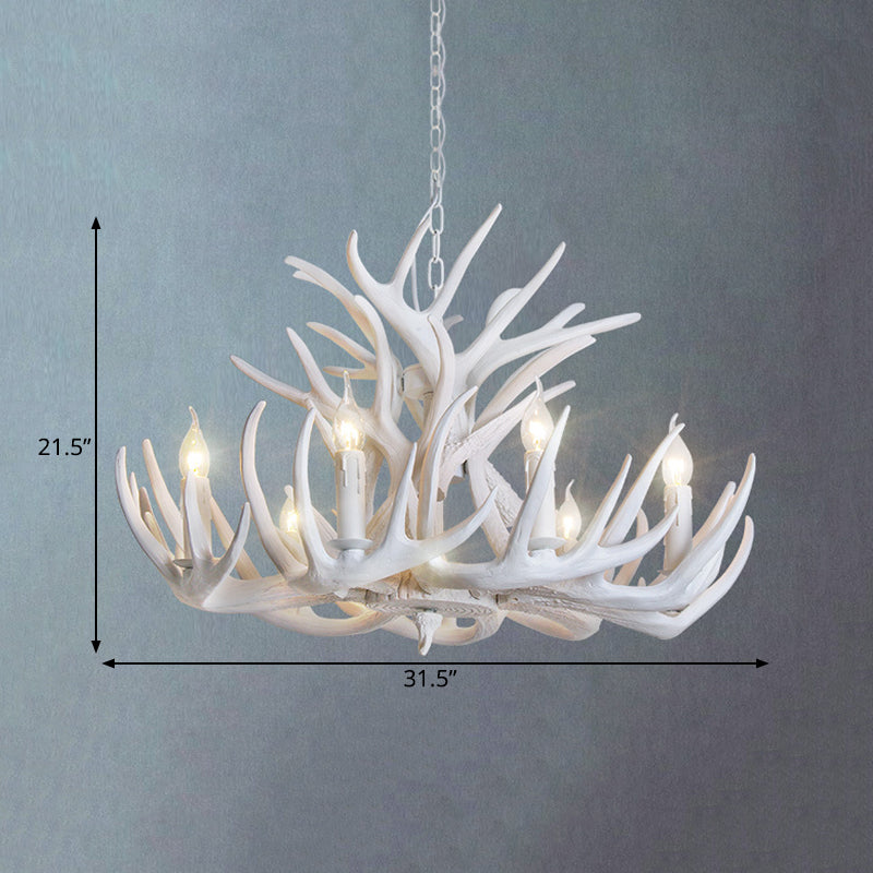 AntlerGlow White Antler Chandelier Rustic | Ceiling Light | LED | 110V-120V | Modern Ceiling Lighting
