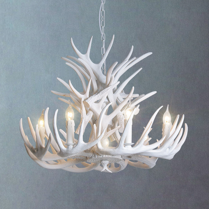 AntlerGlow White Antler Chandelier Rustic | Ceiling Light | LED | 110V-120V | Modern Ceiling Lighting