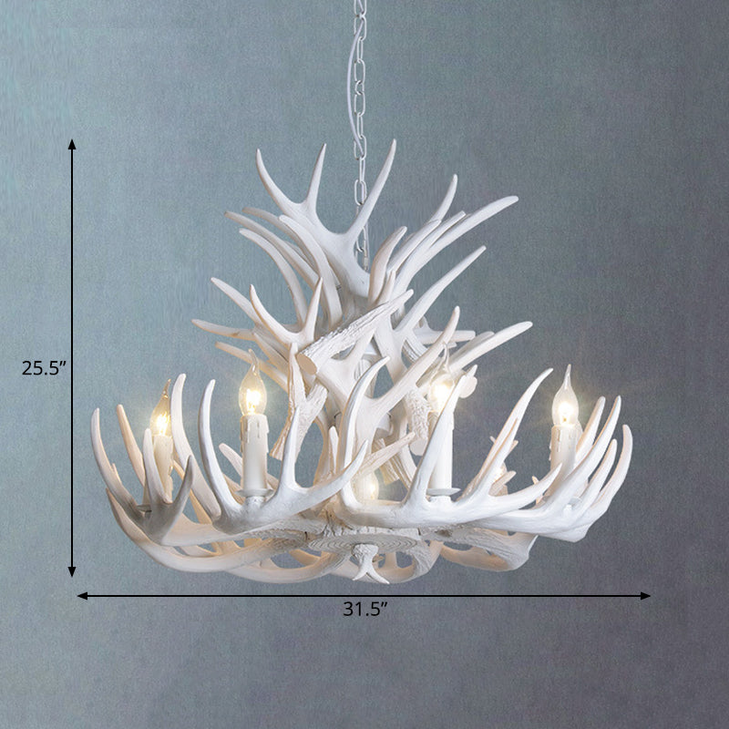 AntlerGlow White Antler Chandelier Rustic | Ceiling Light | LED | 110V-120V | Modern Ceiling Lighting