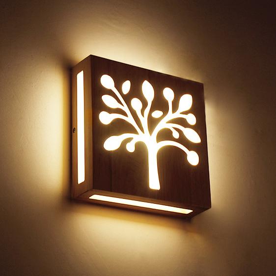 NatureShine Modern wall lamp made | Wall Lamp | Led | Wood | Elegant Wall Illumination