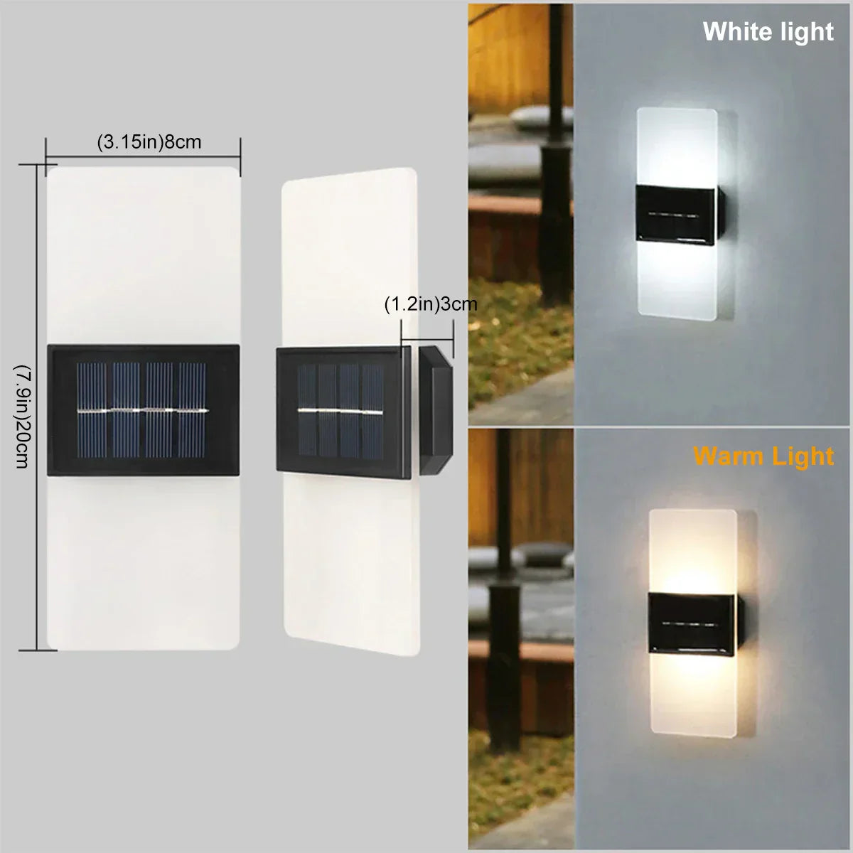 LuminaraSolar Solar-powered outdoor wall lamp | Wall Lamp | LED | warm white | acrylic | Elegant Wall Illumination