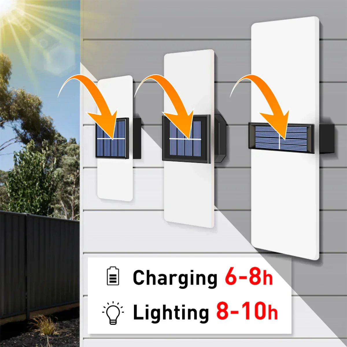 LuminaraSolar Solar-powered outdoor wall lamp | Wall Lamp | LED | warm white | acrylic | Elegant Wall Illumination