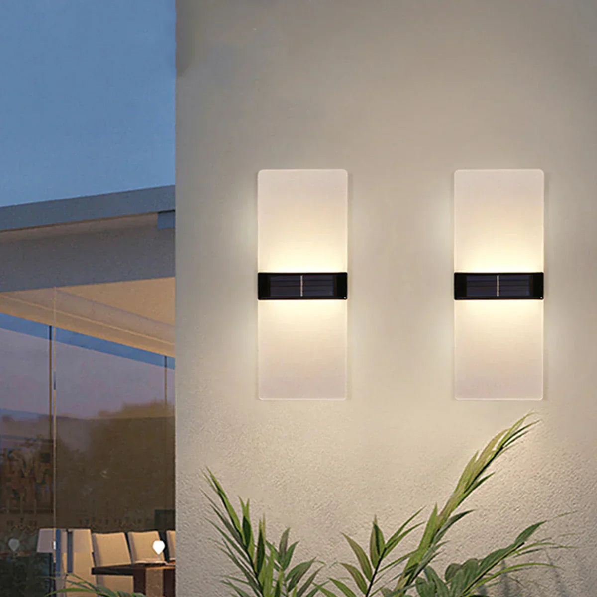 LuminaraSolar Solar-powered outdoor wall lamp | Wall Lamp | LED | warm white | acrylic | Elegant Wall Illumination
