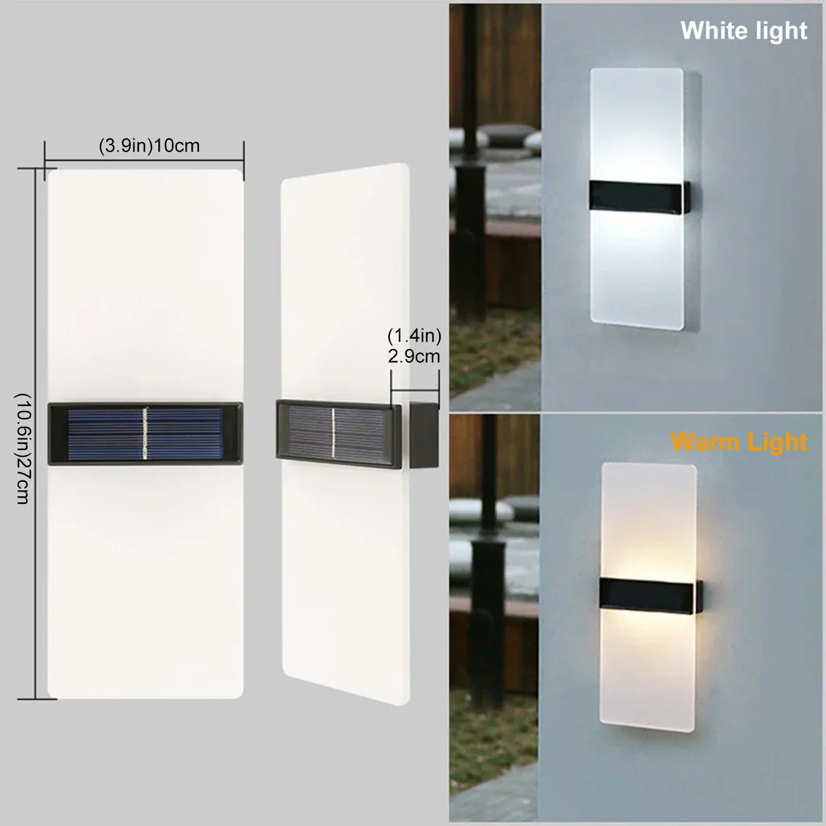 LuminaraSolar Solar-powered outdoor wall lamp | Wall Lamp | LED | warm white | acrylic | Elegant Wall Illumination