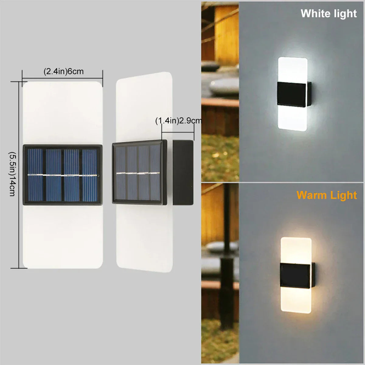 LuminaraSolar Solar-powered outdoor wall lamp | Wall Lamp | LED | warm white | acrylic | Elegant Wall Illumination