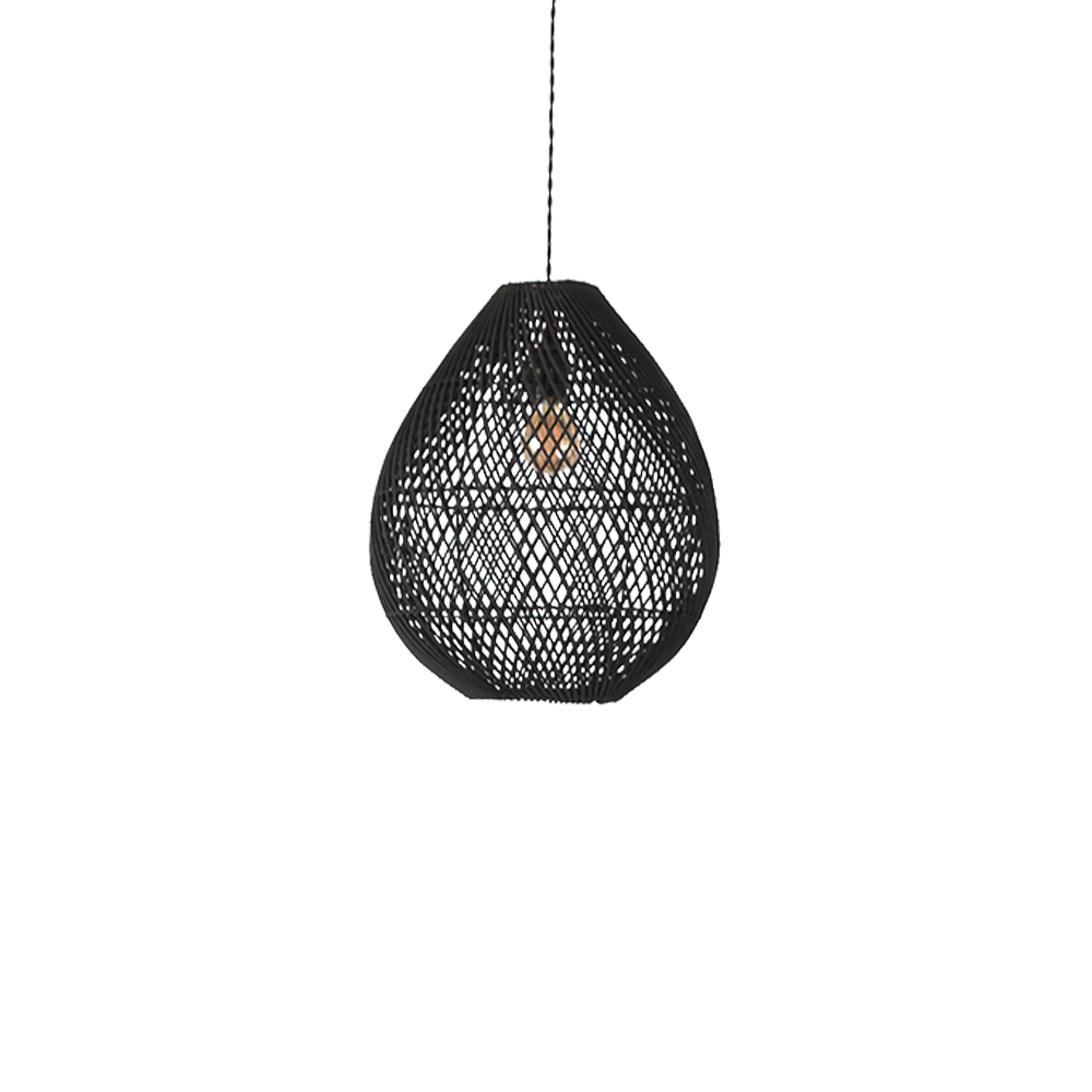 Boho Rattan Handwoven Black Hanging | Lighting | 40W | 110V-120V | Premium Lighting Solution