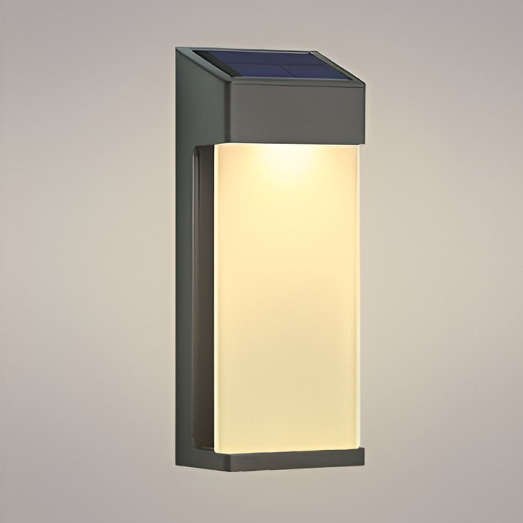 Rectangular Solar Waterproof Wall Lamps | Wall Lamp | Led | Warm White | aluminum/glass/plastic | 2V | Elegant Wall Illumination