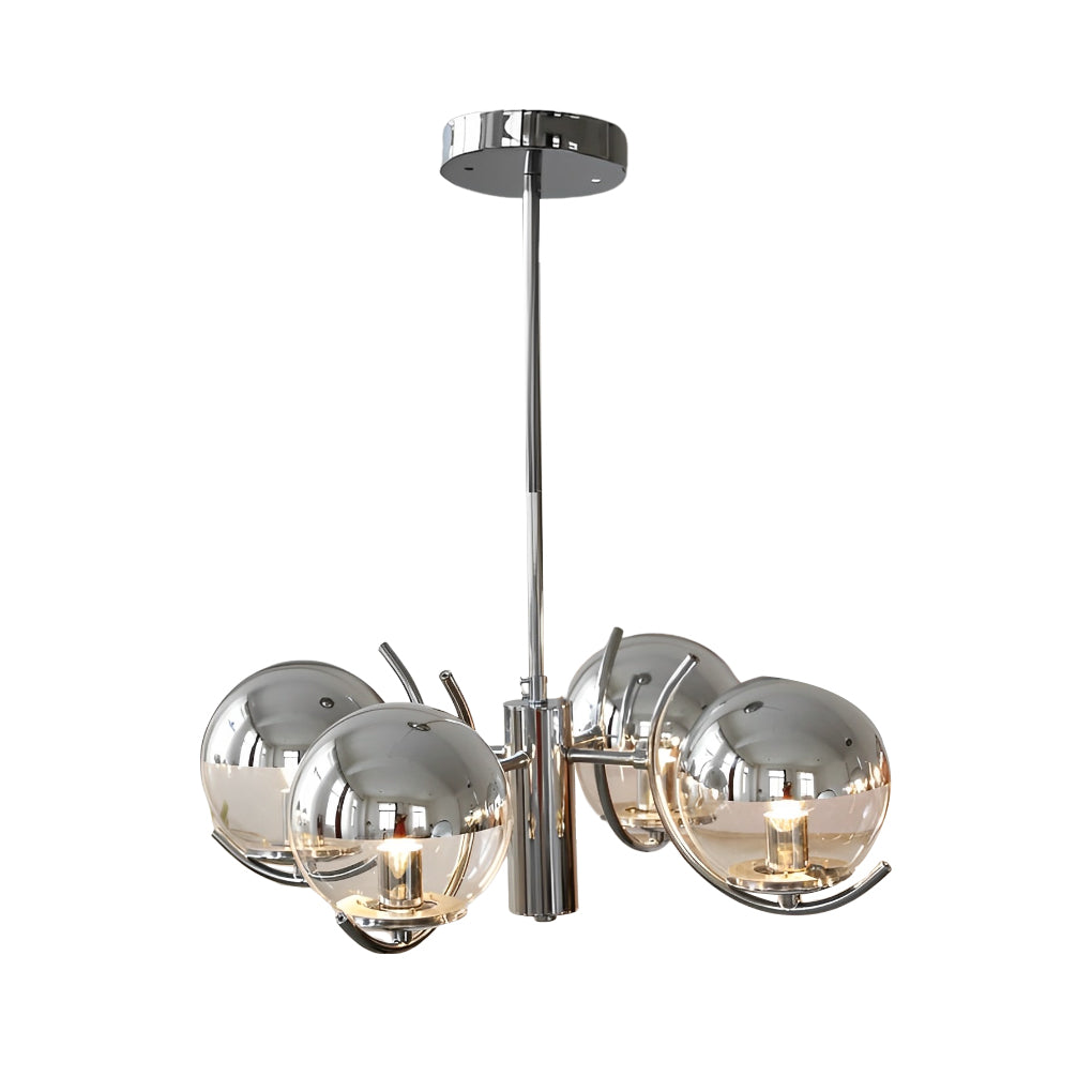 4/5-light Glass Globe Ball Electroplating | Ceiling Light | warm white | glass/iron | 110V | Modern Ceiling Lighting