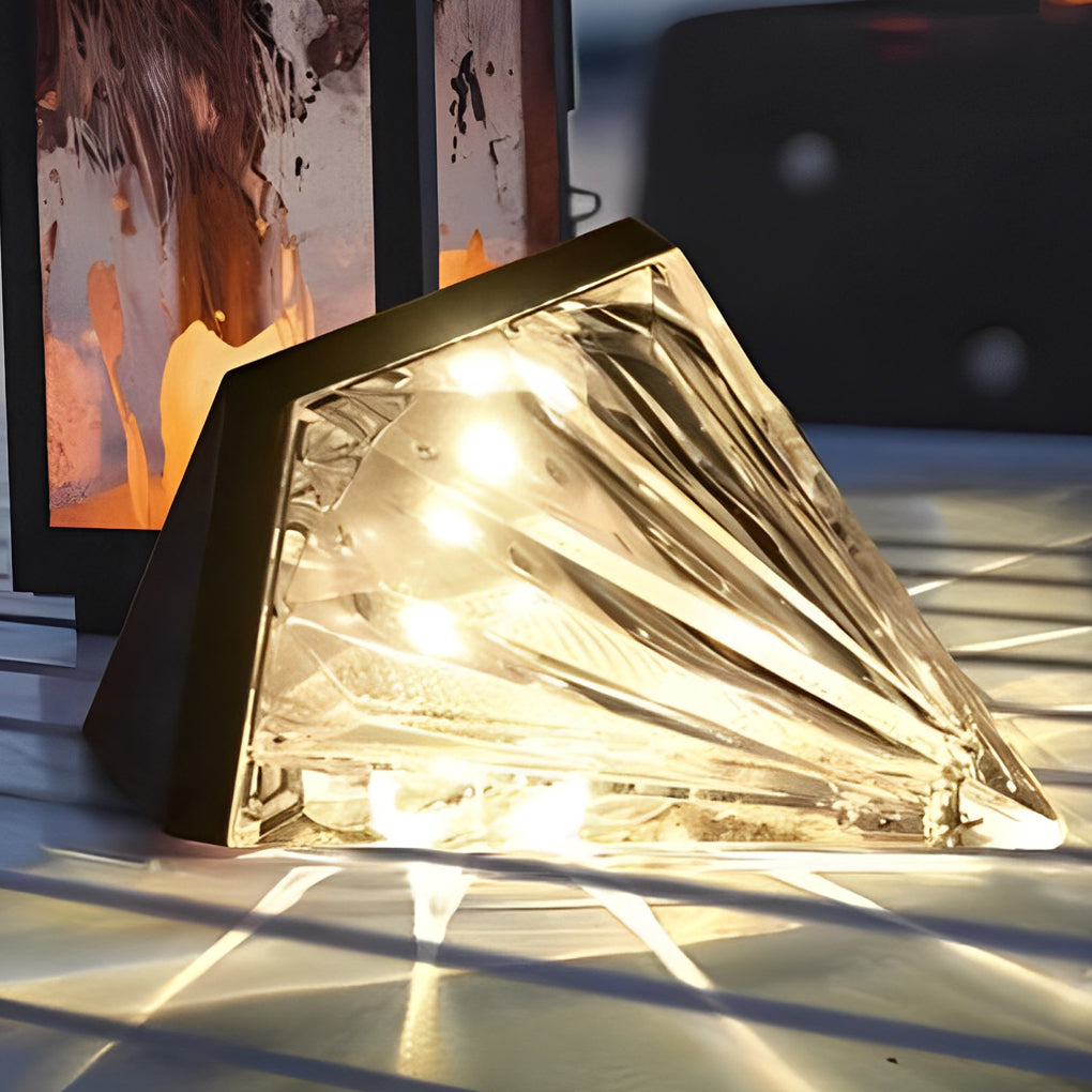 Pieces Geometric Waterproof Black Solar | Wall Lamp | Led | Warm White | Elegant Wall Illumination