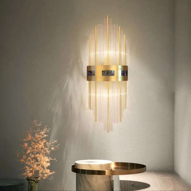 Crystal Crystal Wall Lamp Gold, | Wall Lamp | Led | metal/Acrylic | 110V - 240V | Elegant Wall Illumination