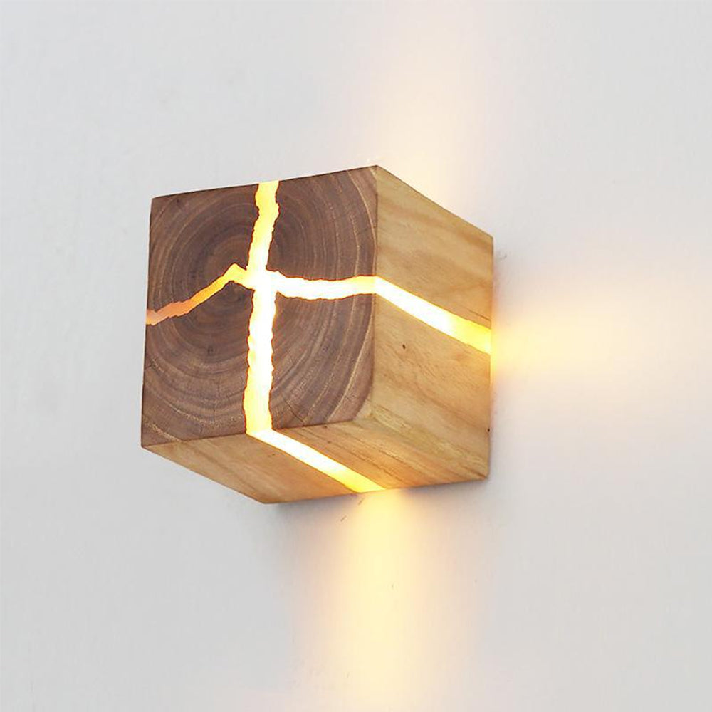 Creative Cracked Corridor Wall Lamp | Wall Lamp | Led | wood | 110V - 120V | Elegant Wall Illumination