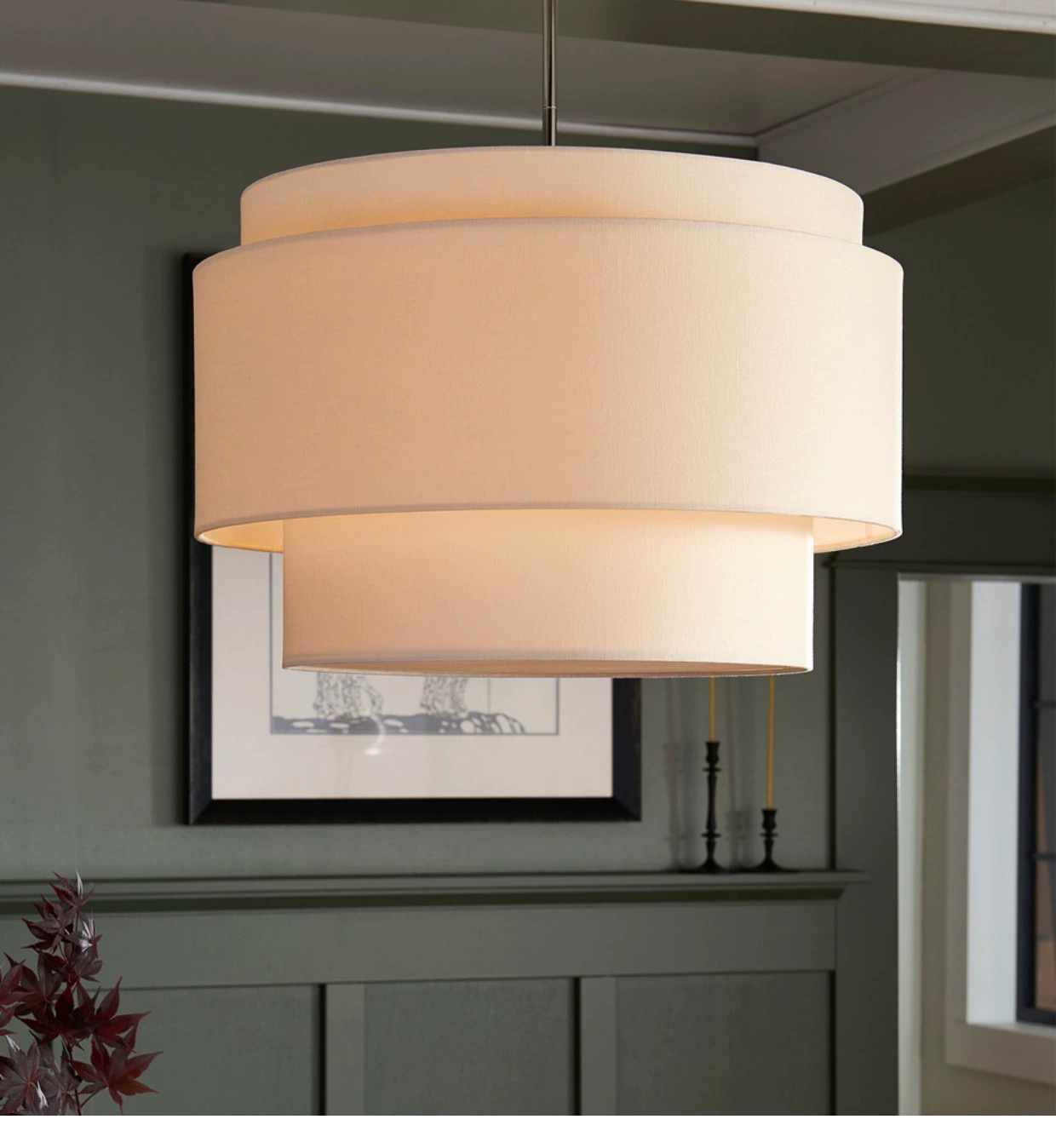 Bauhaus Beige Layered Linen Drum | Lighting | fabric | 40W | Premium Lighting Solution
