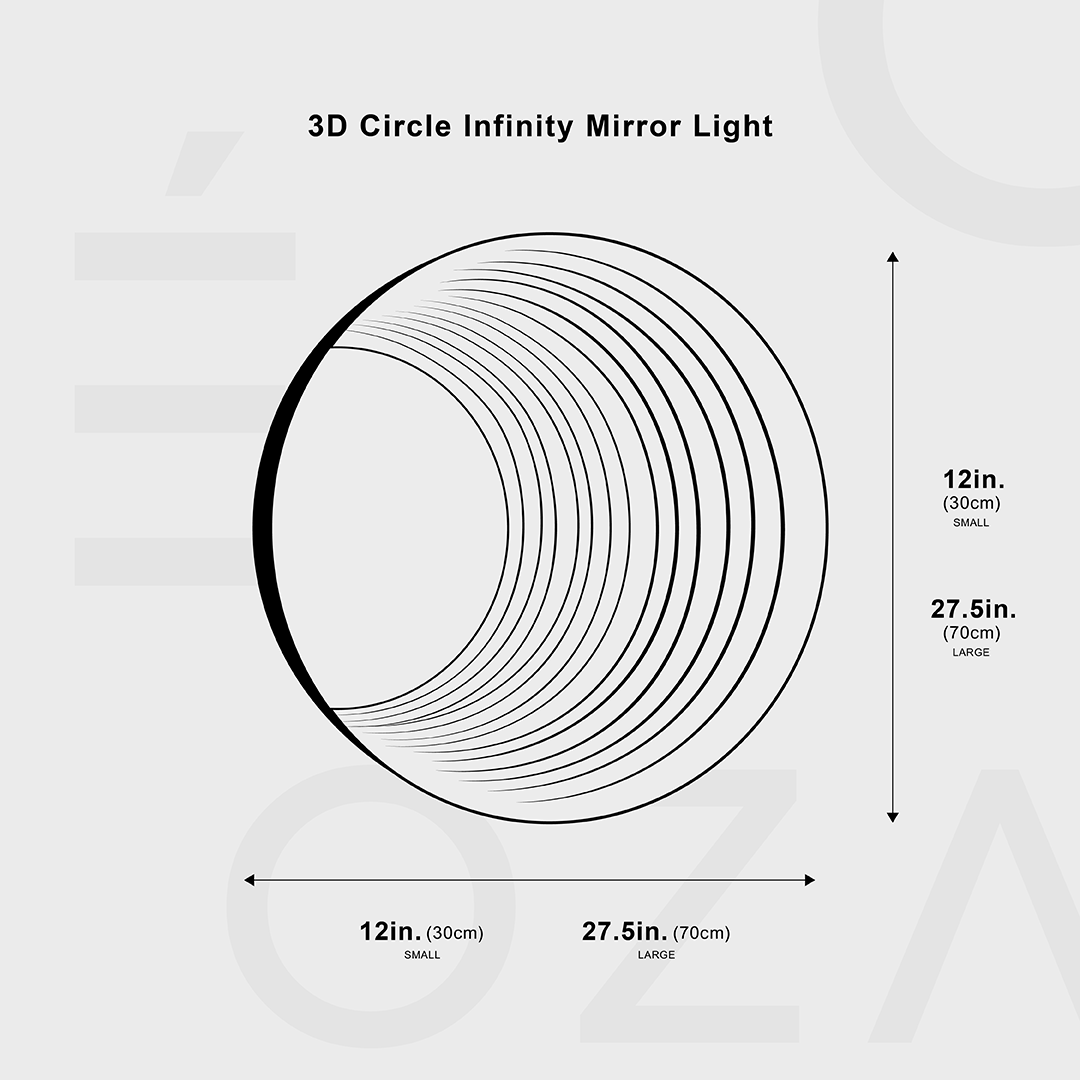 Circle Infinity Mirror Wall Lamp | Wall Lamp | Led | glass/iron | 40W | 100V - 240V | Elegant Wall Illumination