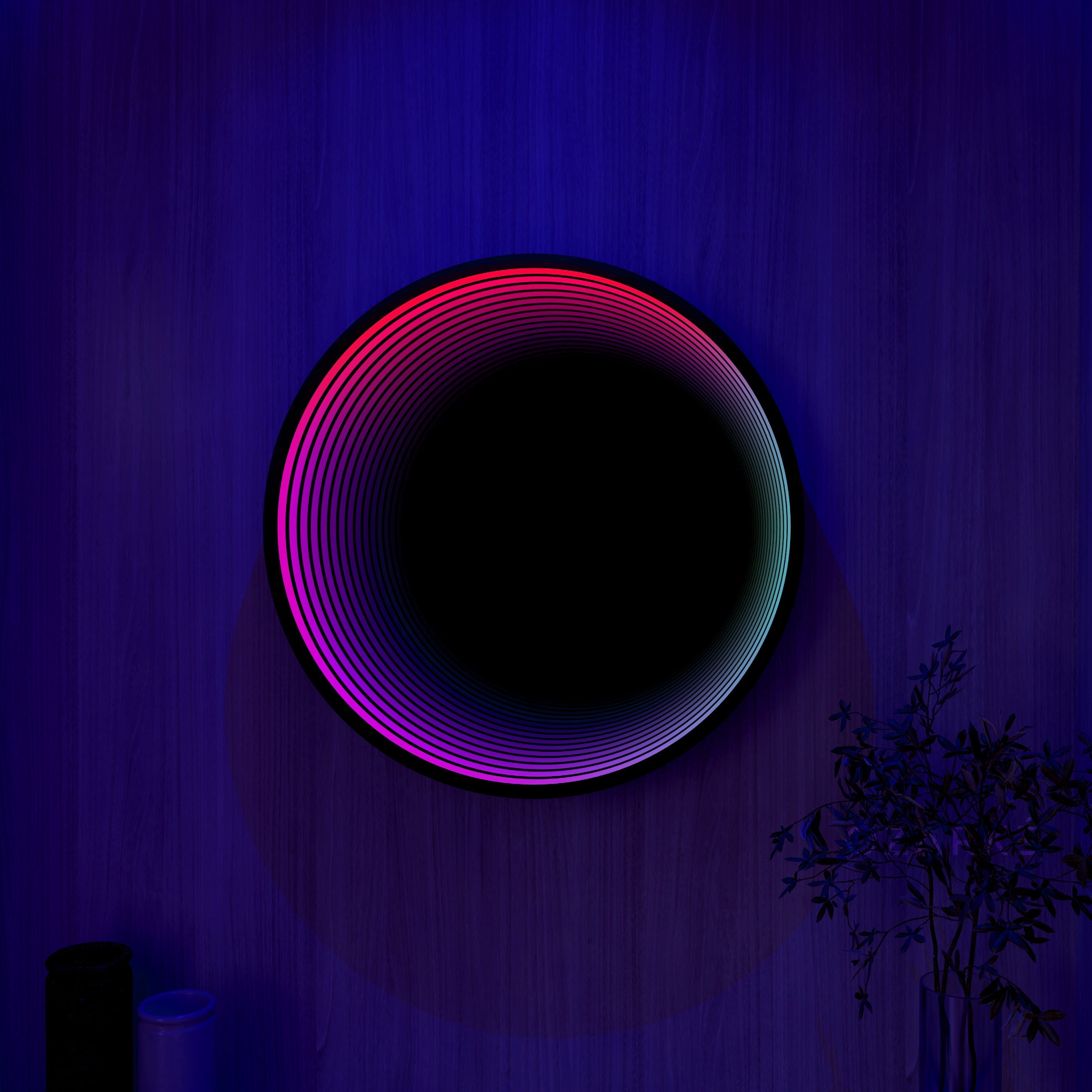 Circle Infinity Mirror Wall Lamp | Wall Lamp | Led | glass/iron | 40W | 100V - 240V | Elegant Wall Illumination