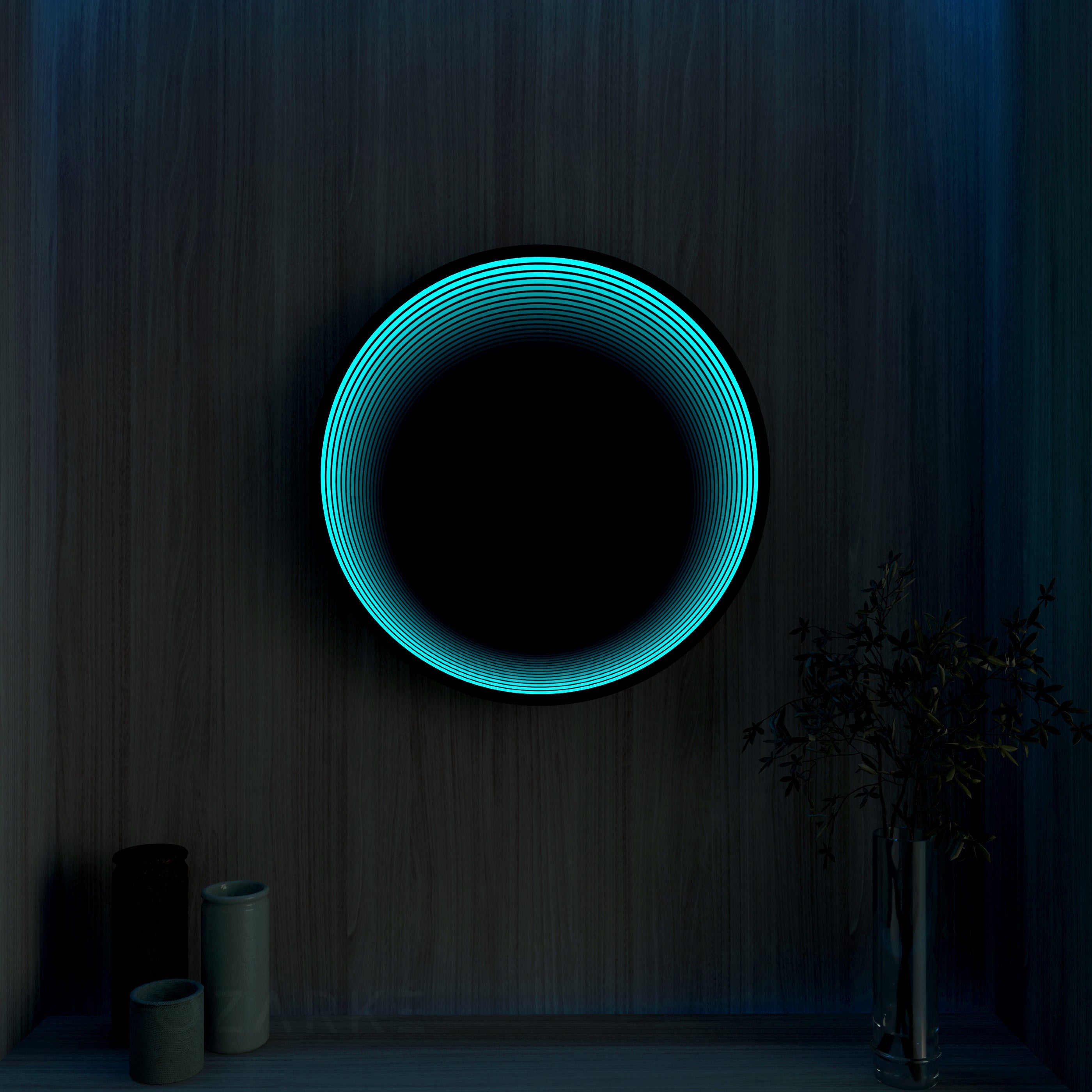 Circle Infinity Mirror Wall Lamp | Wall Lamp | Led | glass/iron | 40W | 100V - 240V | Elegant Wall Illumination