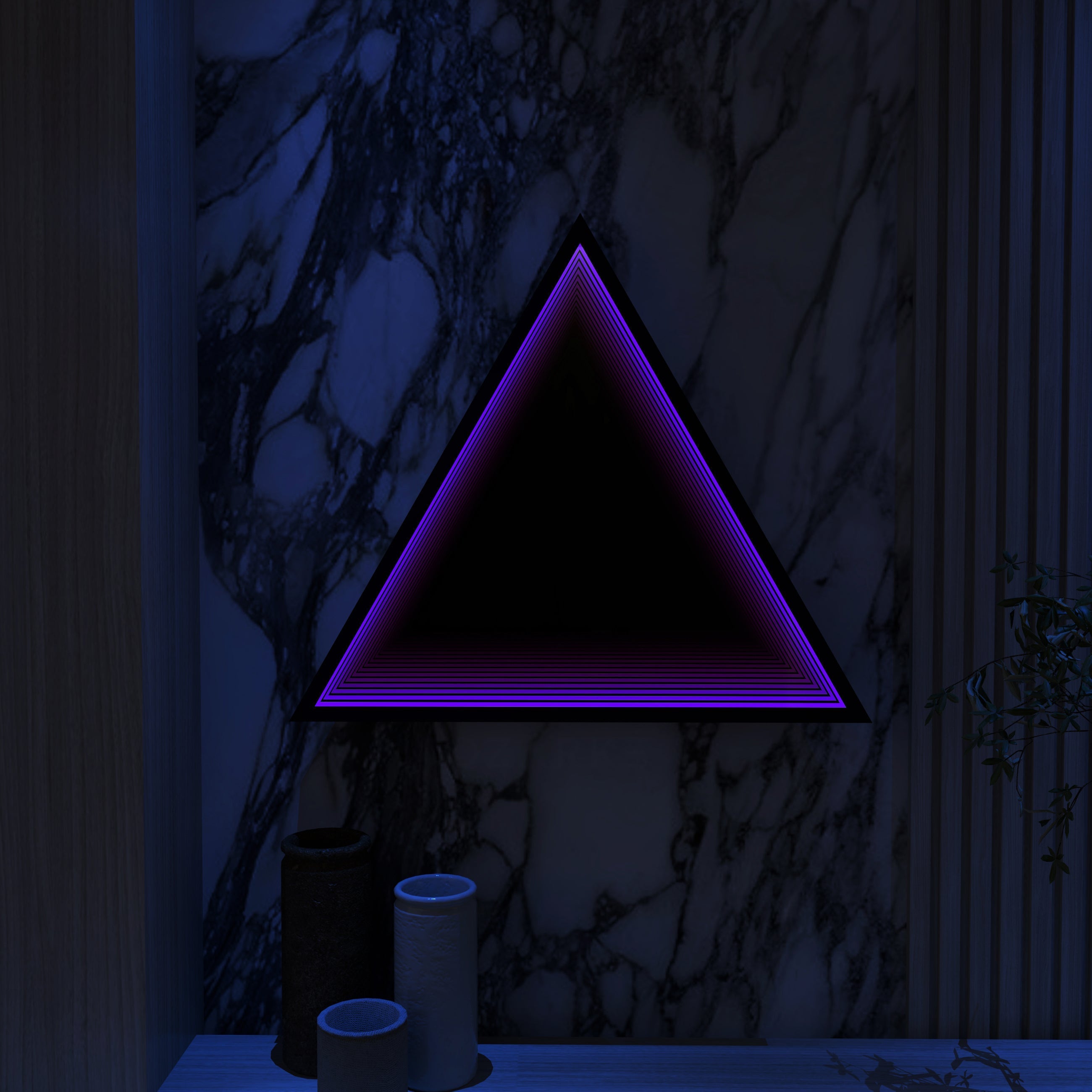 Triangle Infinity Mirror Wall Lamp | Wall Lamp | Led | glass/iron | 40W | 20V | Elegant Wall Illumination