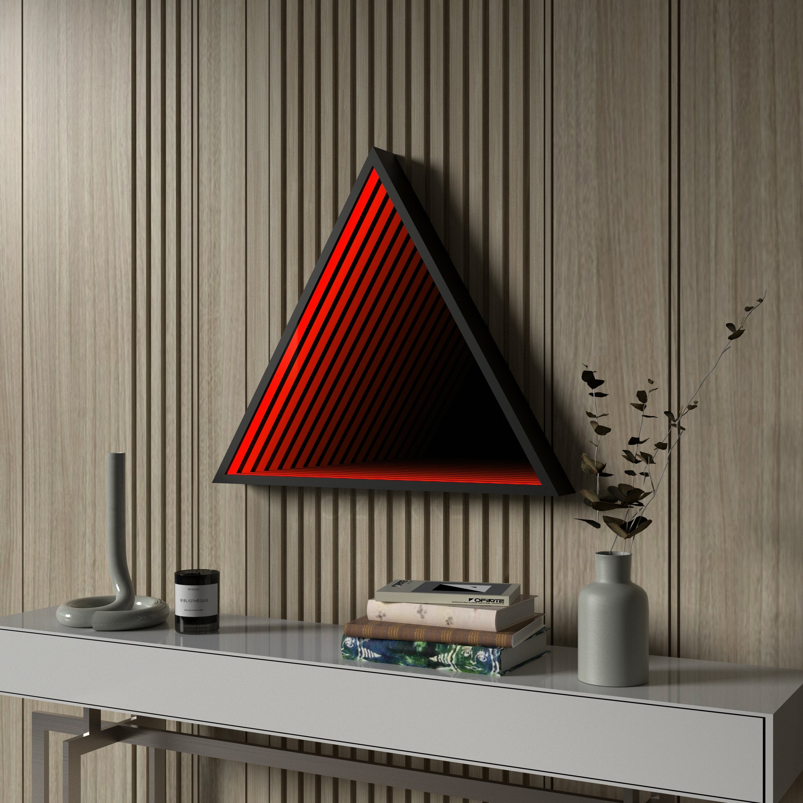 Triangle Infinity Mirror Wall Lamp | Wall Lamp | Led | glass/iron | 40W | 20V | Elegant Wall Illumination