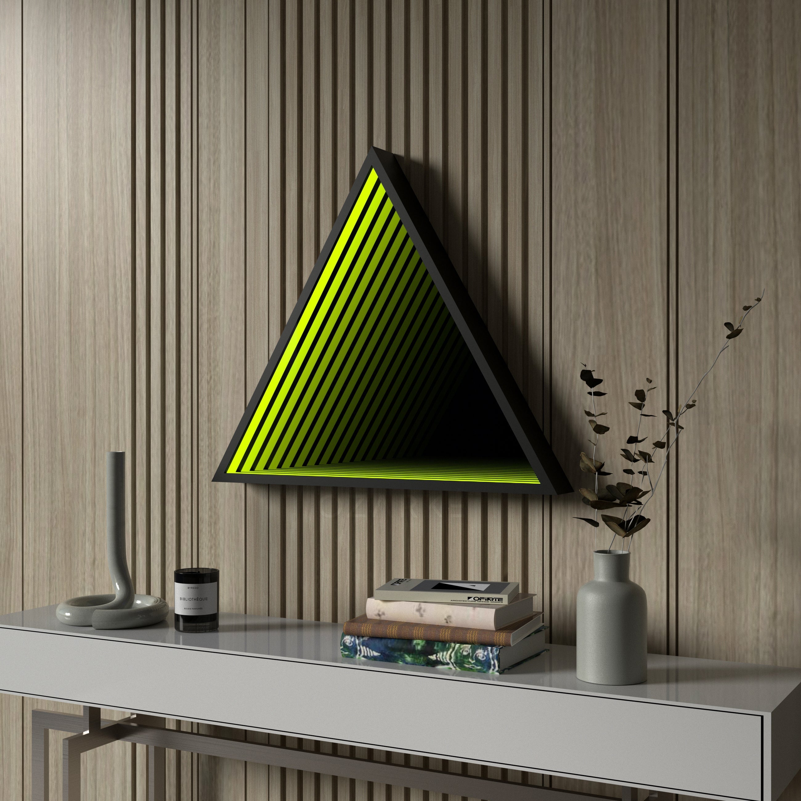 Triangle Infinity Mirror Wall Lamp | Wall Lamp | Led | glass/iron | 40W | 20V | Elegant Wall Illumination