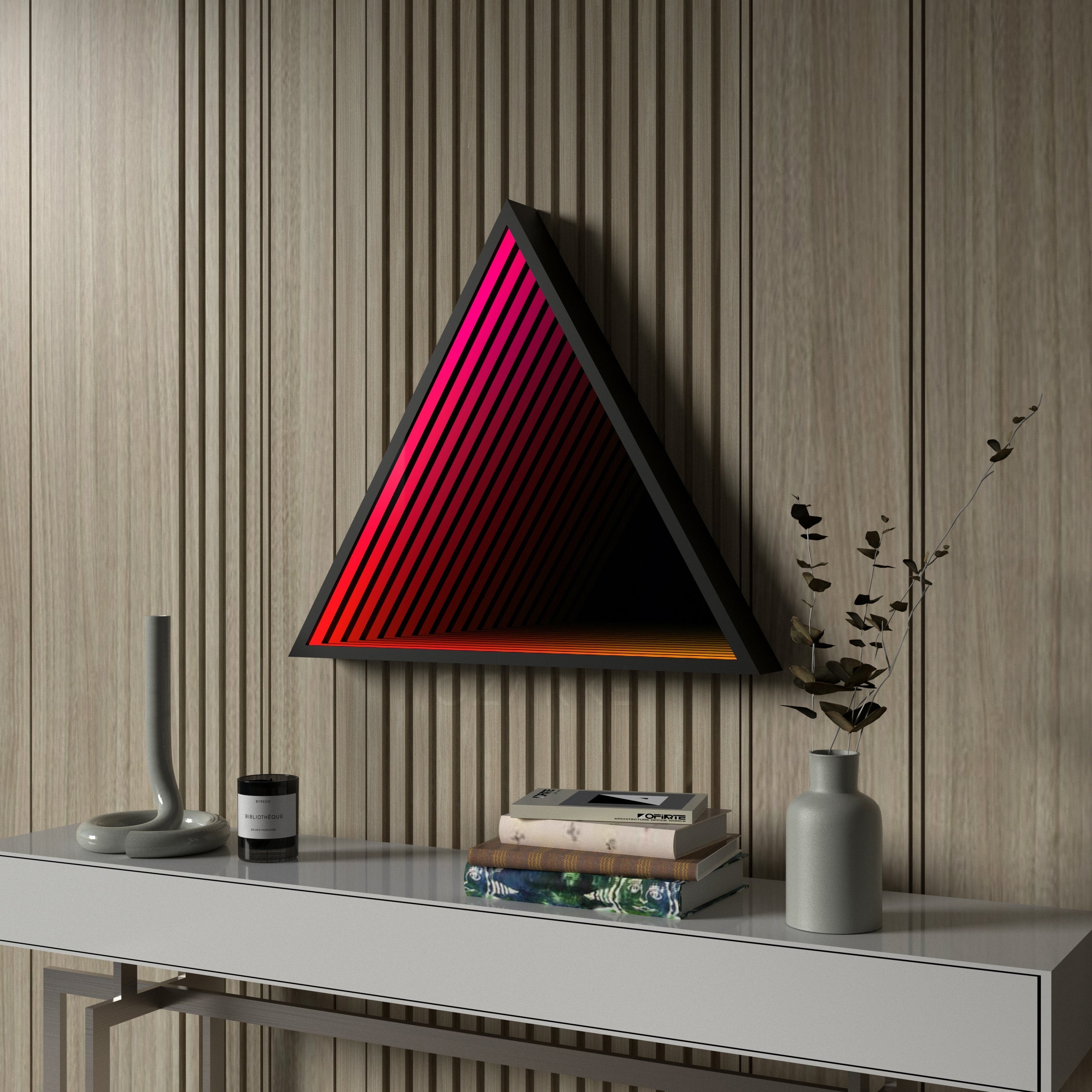 Triangle Infinity Mirror Wall Lamp | Wall Lamp | Led | glass/iron | 40W | 20V | Elegant Wall Illumination