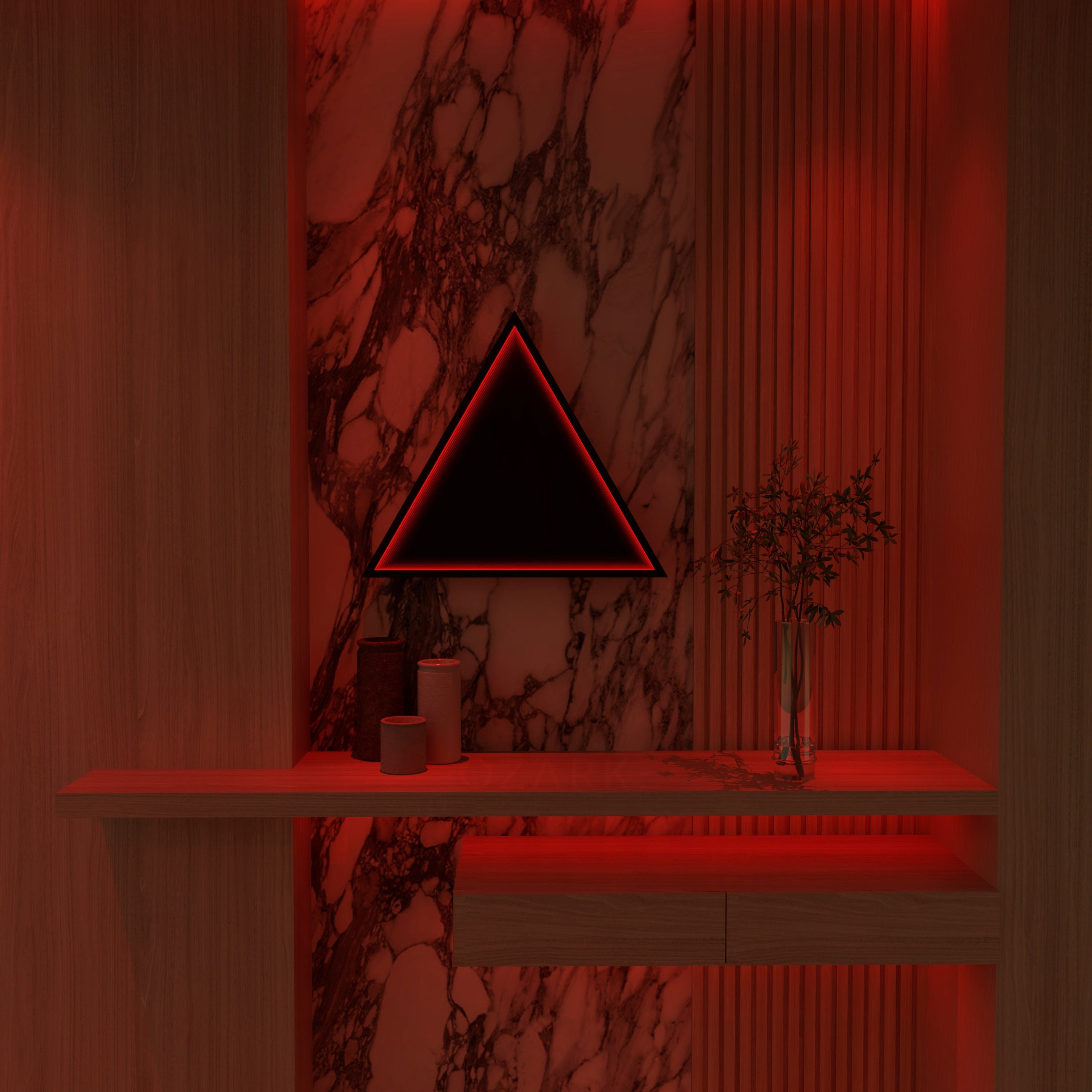 Triangle Infinity Mirror Wall Lamp | Wall Lamp | Led | glass/iron | 40W | 20V | Elegant Wall Illumination