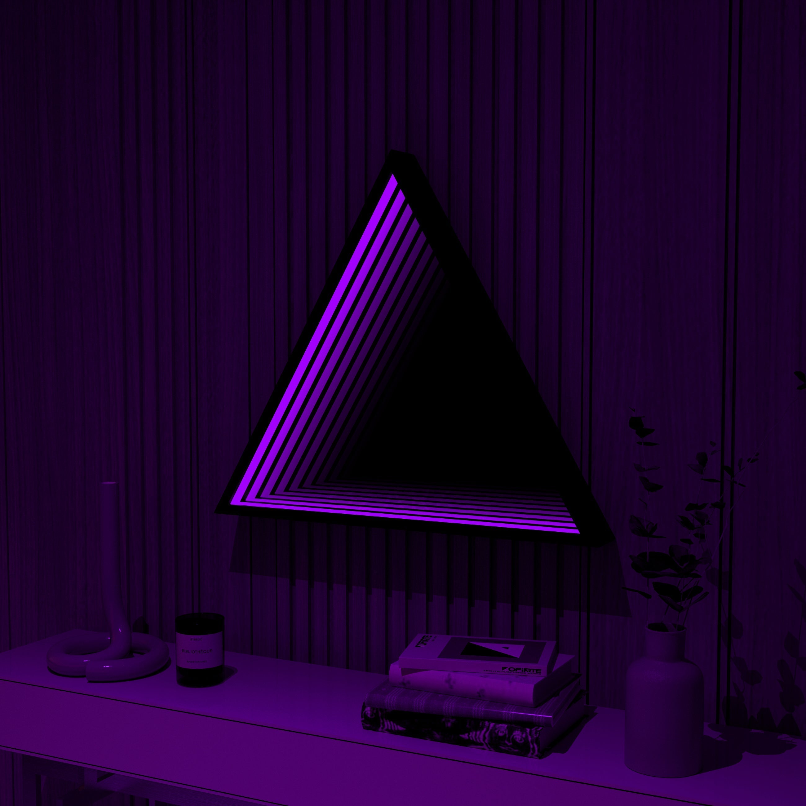 Triangle Infinity Mirror Wall Lamp | Wall Lamp | Led | glass/iron | 40W | 20V | Elegant Wall Illumination