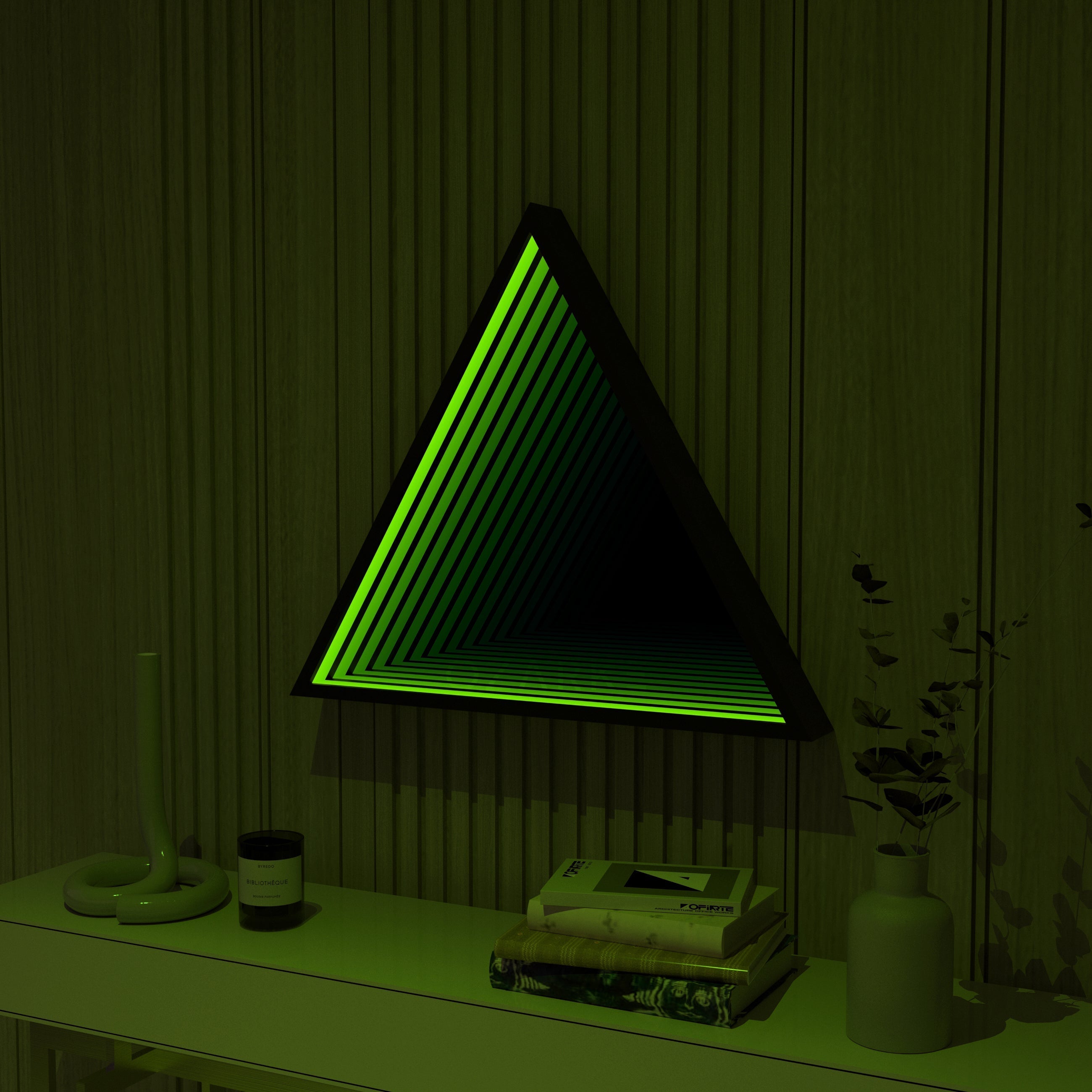 Triangle Infinity Mirror Wall Lamp | Wall Lamp | Led | glass/iron | 40W | 20V | Elegant Wall Illumination