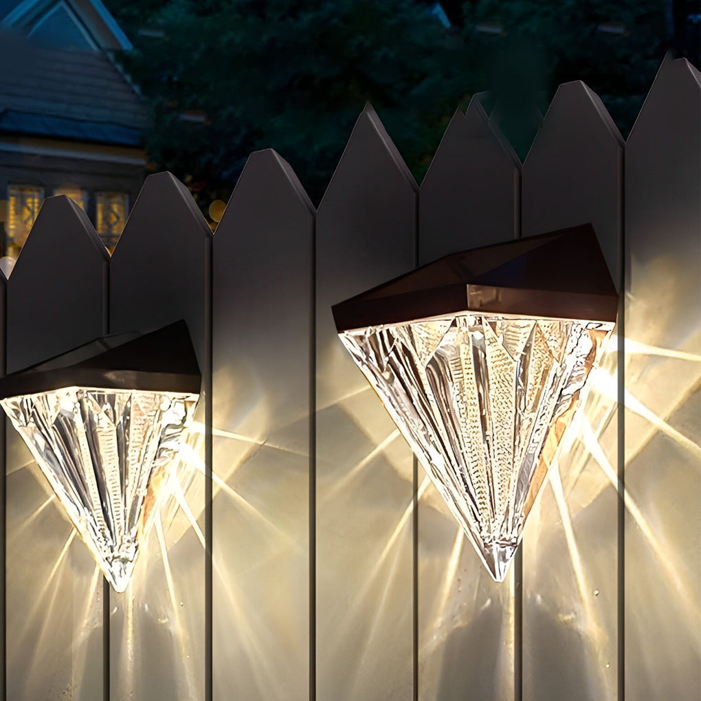 Pieces Geometric Waterproof Black Solar | Wall Lamp | Led | Warm White | Elegant Wall Illumination