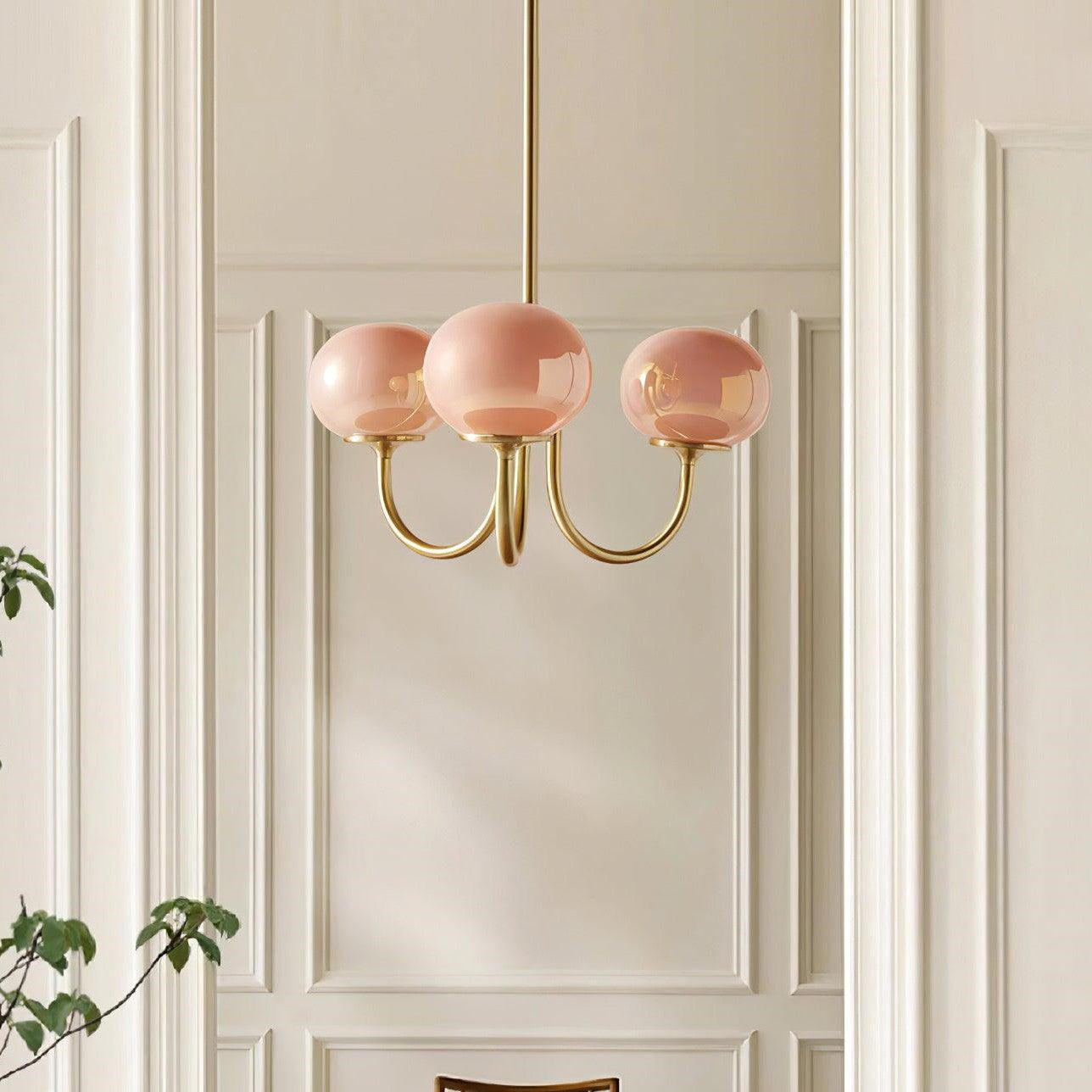 Bubble Pink Glass Marshmallow Chandelier | Ceiling Light | glass/metal | 110V-120V | Modern Ceiling Lighting