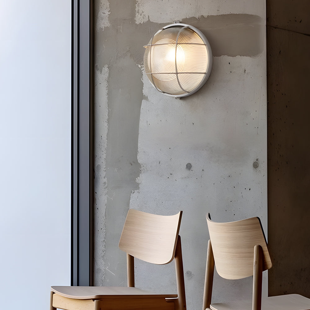 Light Retro Industrial Oval/Round Outdoor | Wall Lamp | Warm White | aluminum/glass | 110V | Elegant Wall Illumination
