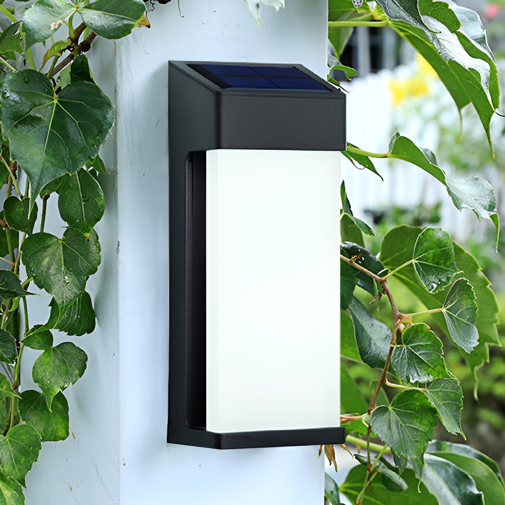 Rectangular Solar Waterproof Wall Lamps | Wall Lamp | Led | Warm White | aluminum/glass/plastic | 2V | Elegant Wall Illumination