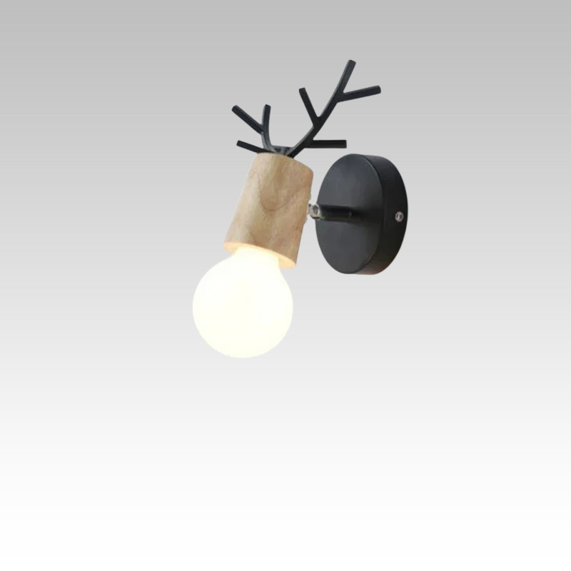 AntlerGlow Modern Adjustable Children's Room | Wall Lamp | metal/wood | 96V - 240V | Elegant Wall Illumination