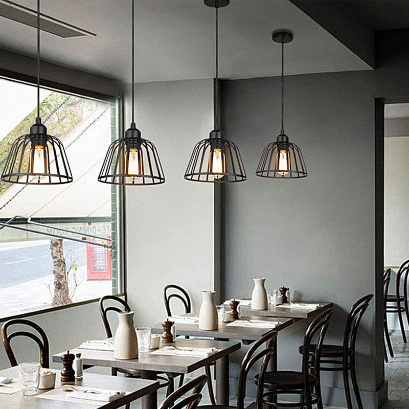 Light Black Small Iron Cage | Ceiling Light | LED | warm white | iron | 110V | Modern Ceiling Lighting
