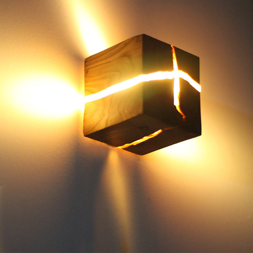 Creative Cracked Corridor Wall Lamp | Wall Lamp | Led | wood | 110V - 120V | Elegant Wall Illumination