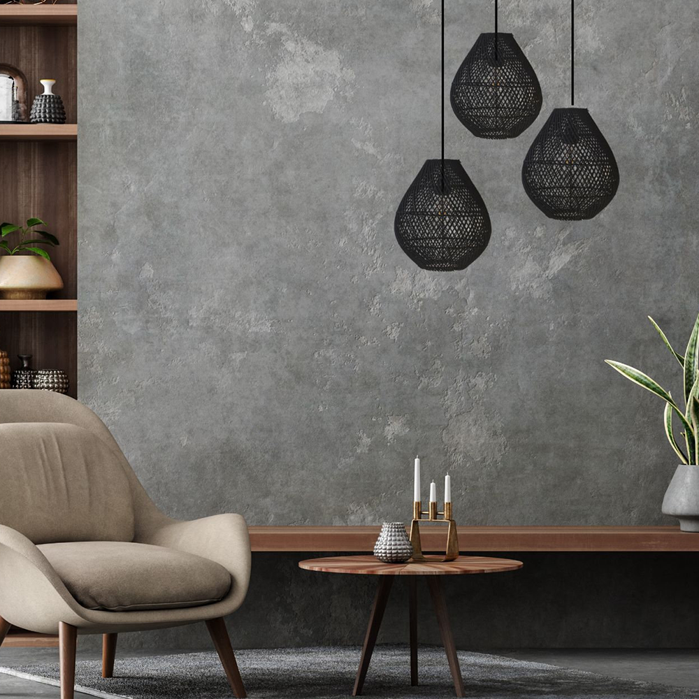 Boho Rattan Handwoven Black Hanging | Lighting | 40W | 110V-120V | Premium Lighting Solution