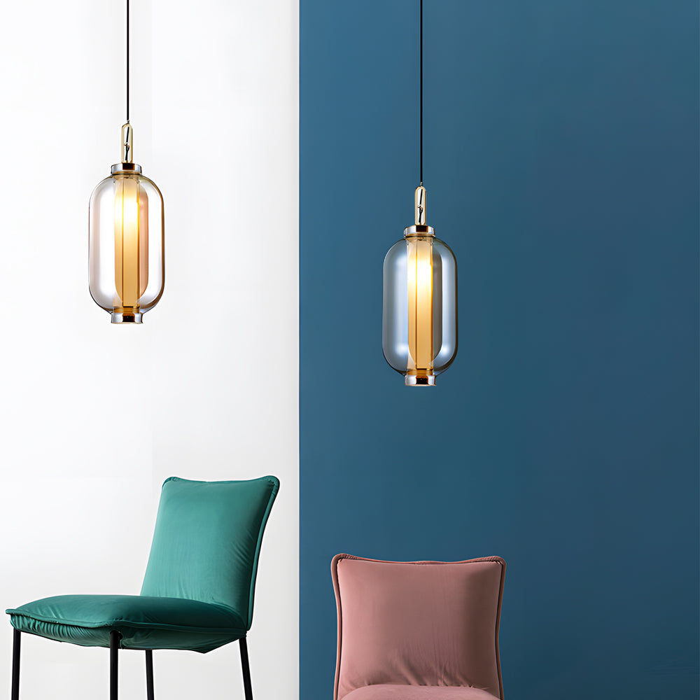Amber Glass Hanging Lamp | Lighting | Warm White | glass | 110V | Premium Lighting Solution