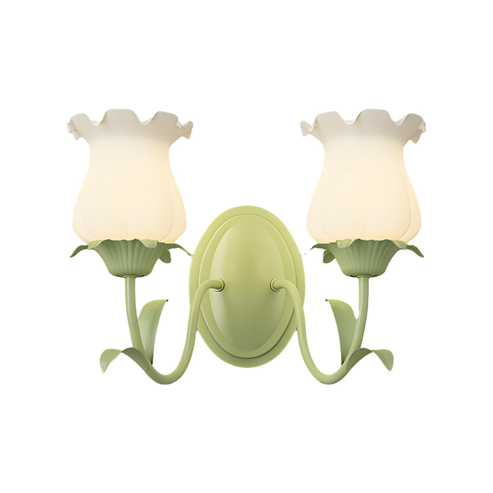 Light Floral Glass Three-Step Dimmable | Wall Lamp | glass/iron | 6W | 110V - 240V | Elegant Wall Illumination