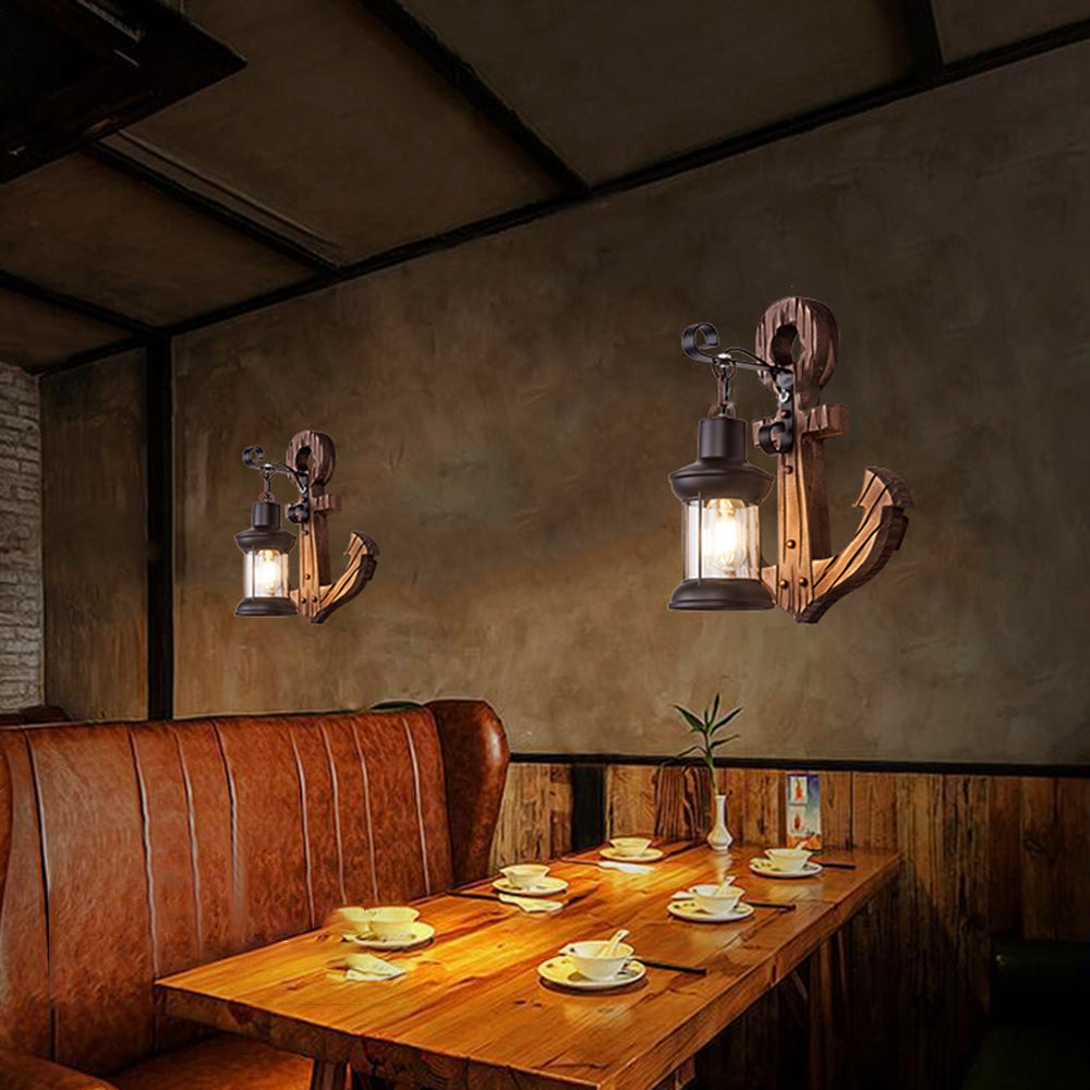 Austin Vintage Wall Lamp Anchor, | Wall Lamp | Led | Warm White | metal/wood | 110V - 240V | Elegant Wall Illumination