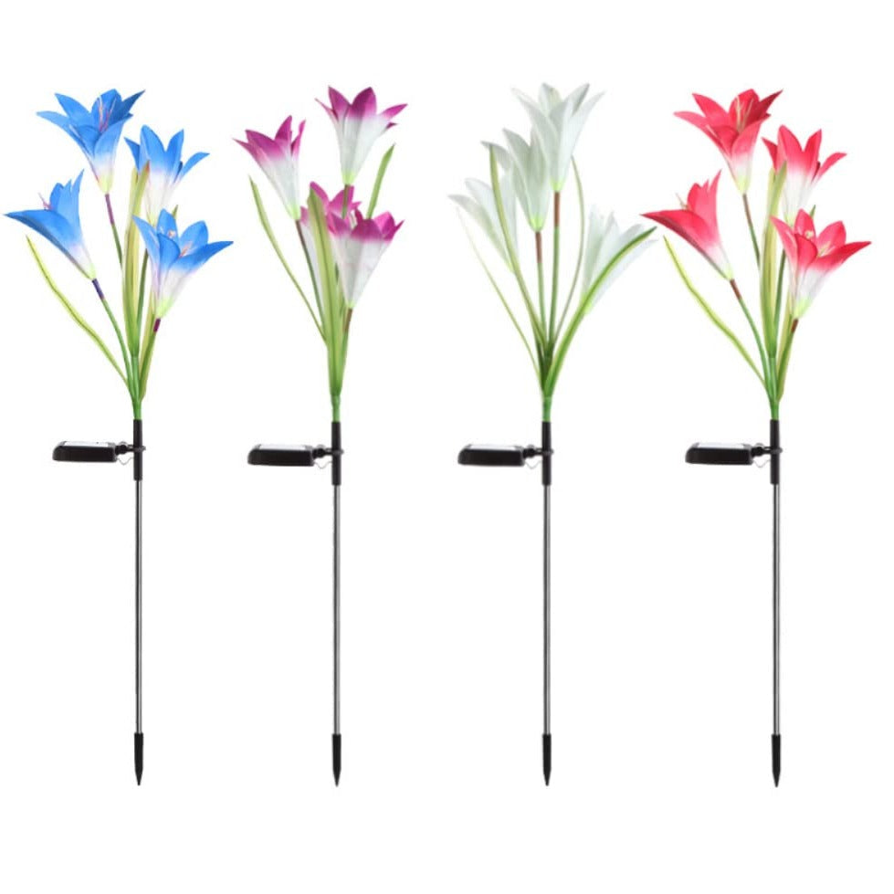 Solar Lily Garden Stick Lights | Lighting | warm white | steel | Premium Lighting Solution
