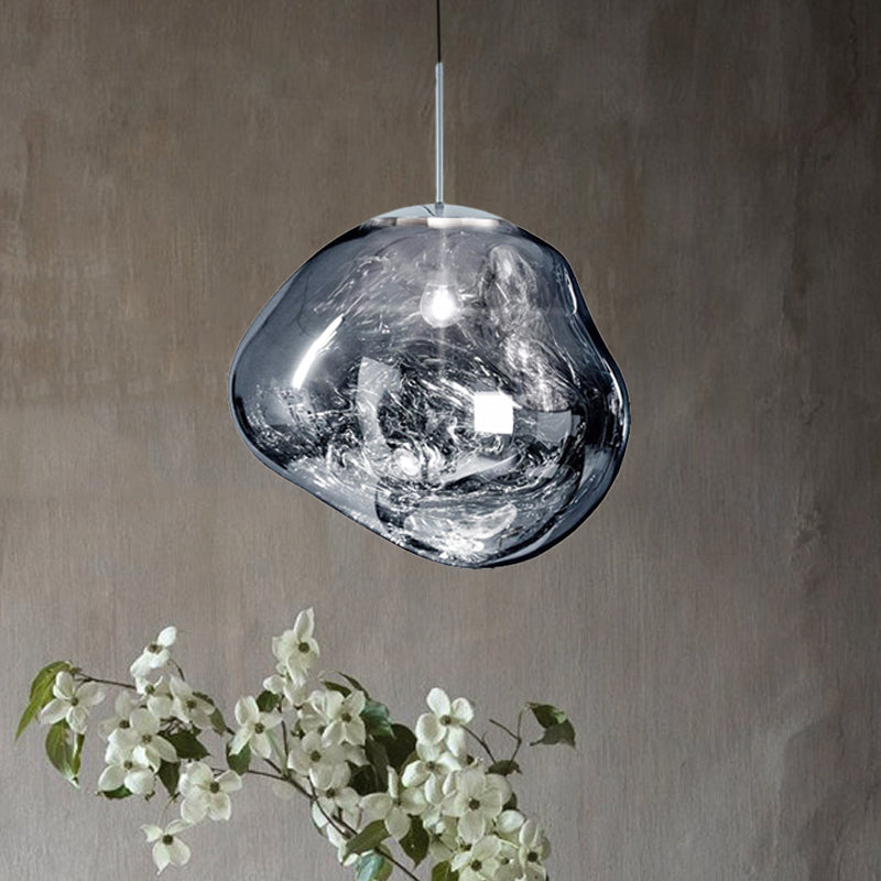 Modern Pendant Lamp Silver/Red Glass | Lighting | LED | glass/metal | Premium Lighting Solution