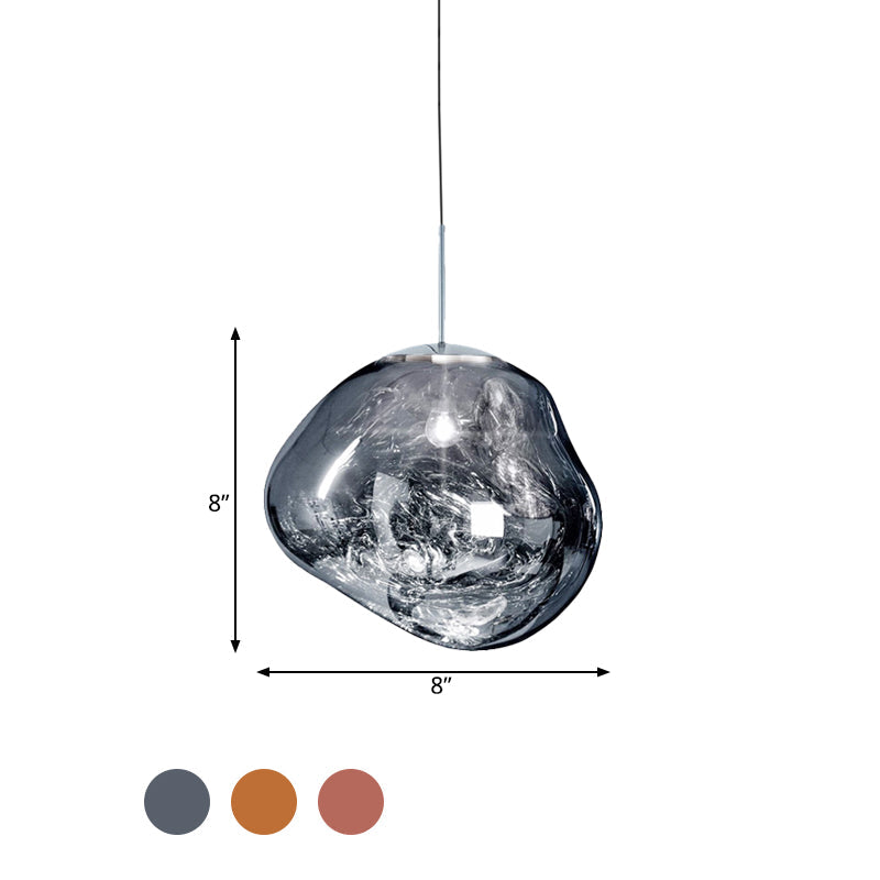 Modern Pendant Lamp Silver/Red Glass | Lighting | LED | glass/metal | Premium Lighting Solution