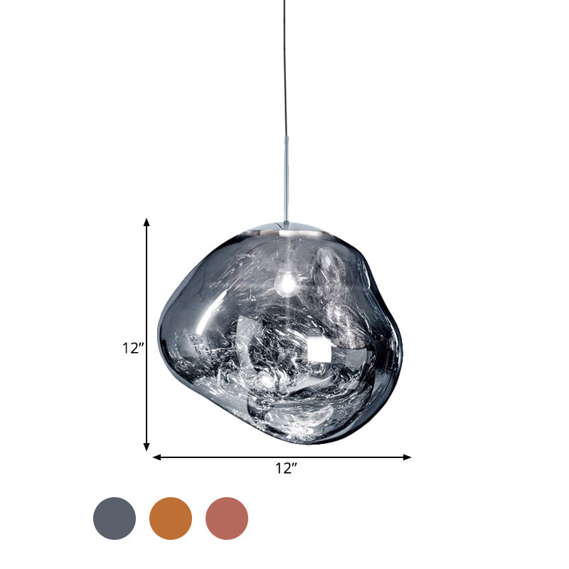 Modern Pendant Lamp Silver/Red Glass | Lighting | LED | glass/metal | Premium Lighting Solution