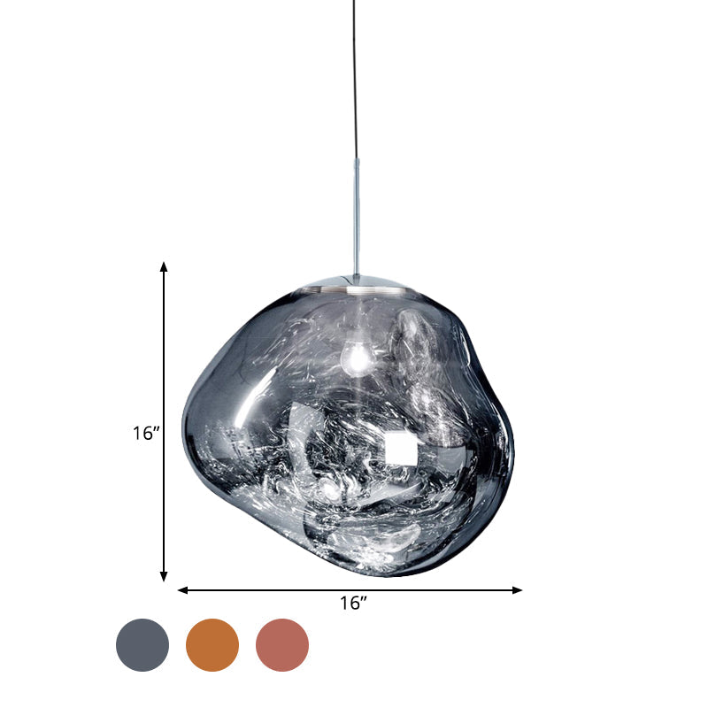 Modern Pendant Lamp Silver/Red Glass | Lighting | LED | glass/metal | Premium Lighting Solution