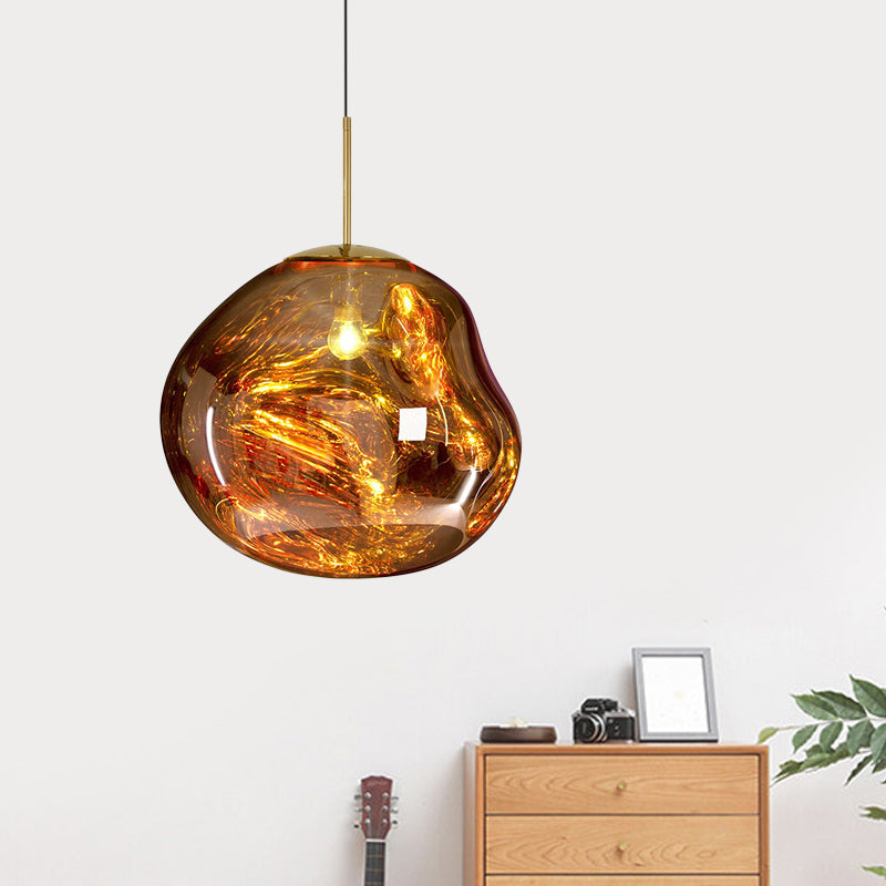 Modern Pendant Lamp Silver/Red Glass | Lighting | LED | glass/metal | Premium Lighting Solution