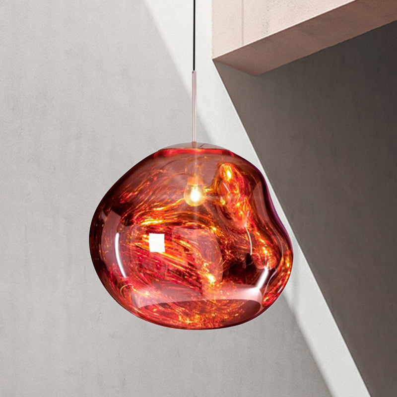 Modern Pendant Lamp Silver/Red Glass | Lighting | LED | glass/metal | Premium Lighting Solution