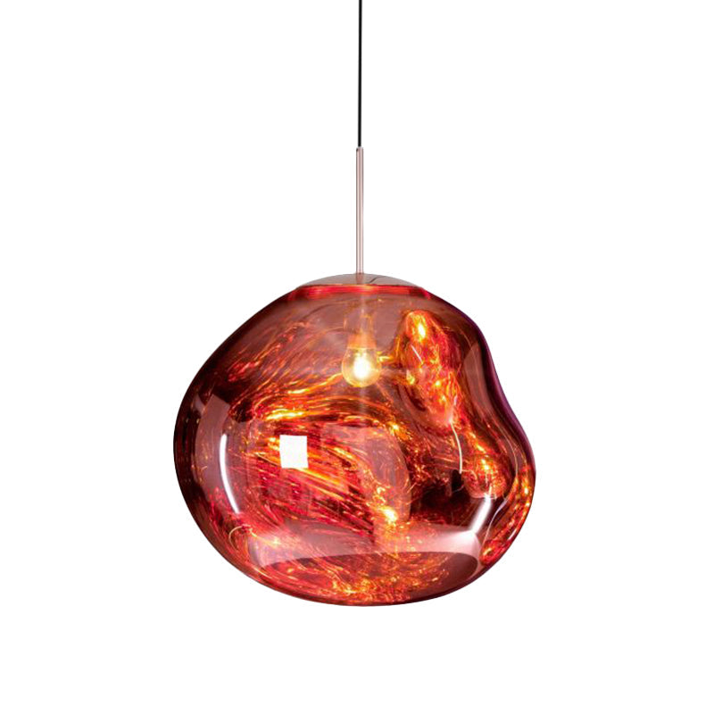 Modern Pendant Lamp Silver/Red Glass | Lighting | LED | glass/metal | Premium Lighting Solution